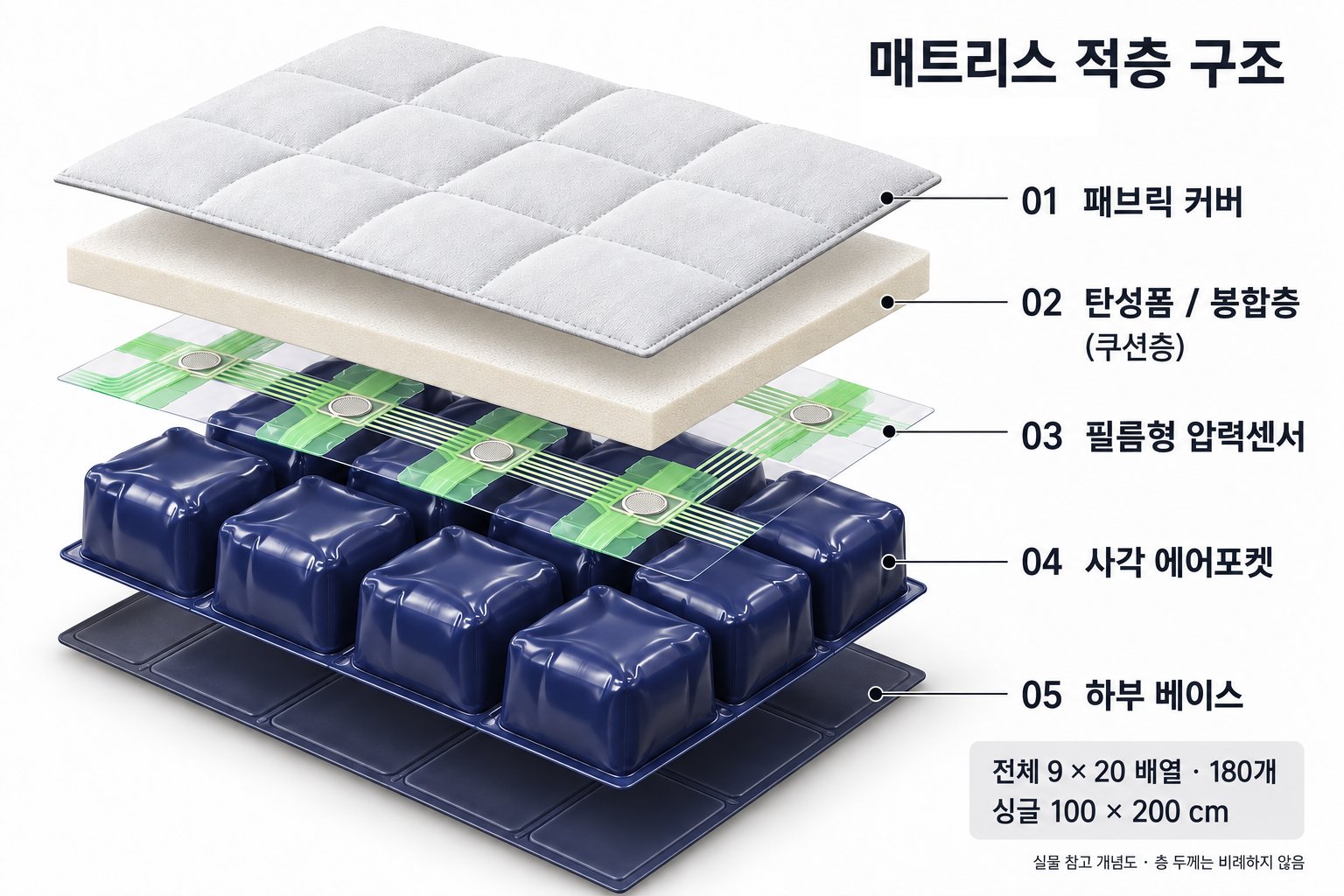 매트리스 적층 구조 개념도